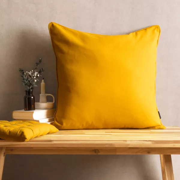 Coj�n cuadrado en algod�n (60 x 60 cm) Pixel Amarillo Mostaza