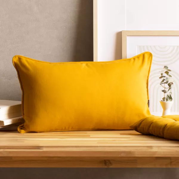 Coussin rectangulaire coton (30 x 50 cm) Pixel Jaune moutarde