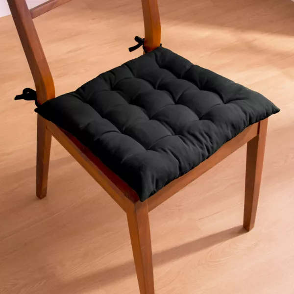 Coussin de chaise carr� coton (40 x 40 cm) Pixel Noir