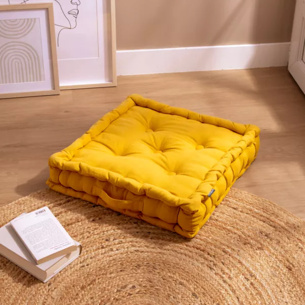 Cuscino da pavimento (50 x H10 cm) Pixel Giallo senape