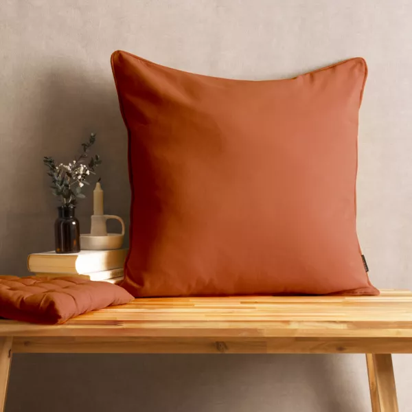 Coj�n cuadrado en algod�n (60 x 60 cm) Pixel Terracota