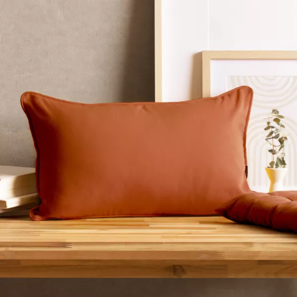 Coj�n rectangular en algod�n (30 x 50 cm) Pixel Terracota