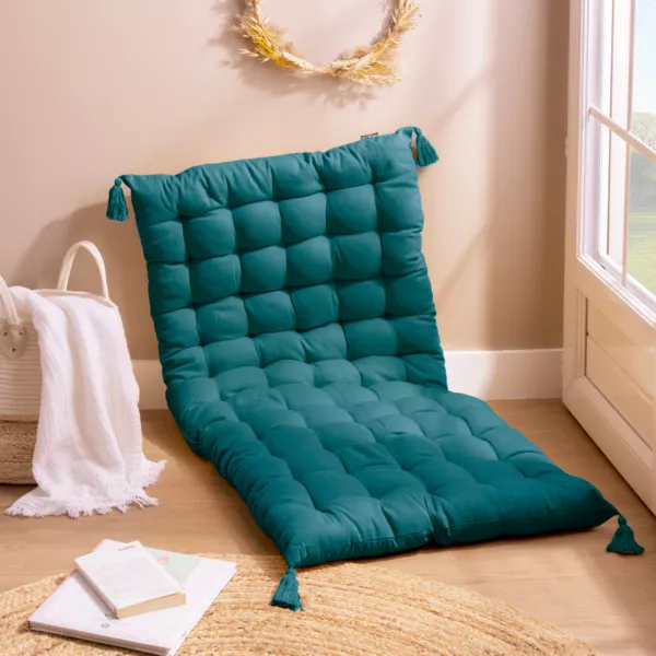 Materassino da pavimento cotone (120 x 60 cm) Pixel Blu ottanio