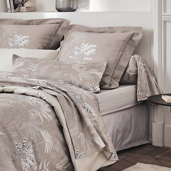 Nackenrollenbezug aus Baumwoll-Satin (L200 cm) Cayenne Braun