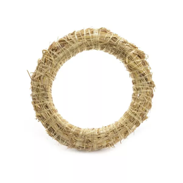 Couronne de No�l en paille (D30 cm) � d�corer 