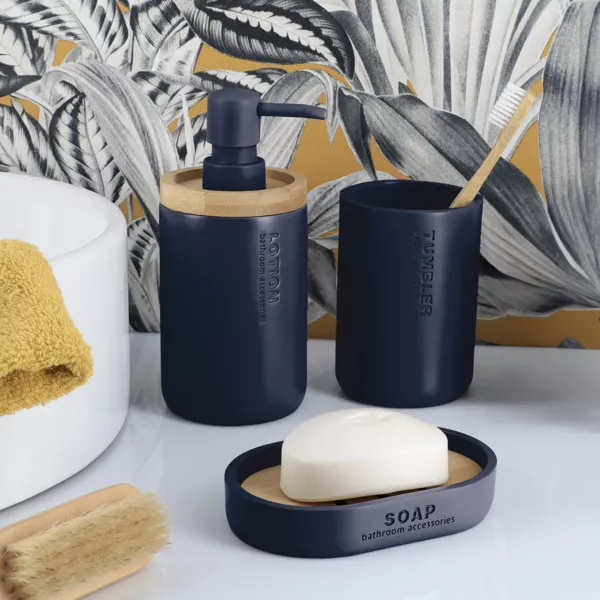 Set de accesorios de ba�o Purebamboo Azul marino