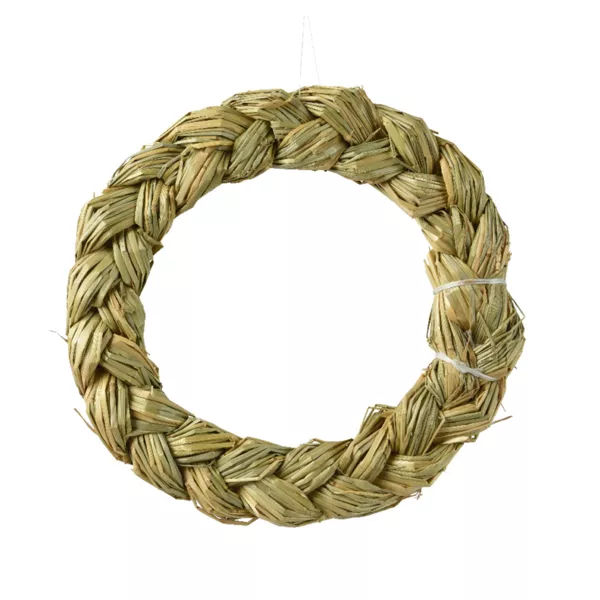 Corona di Natale in paglia (D30 cm) Intrecciata da decorare