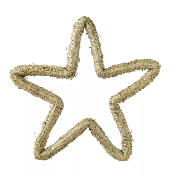 Corona de Navidad de paja (D42 cm) Estrella para decorar