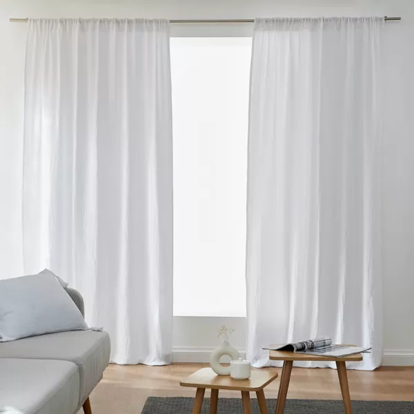 Rideau gaze de coton galon fronceur (140 x 240 cm) Ga�a Gris nuage