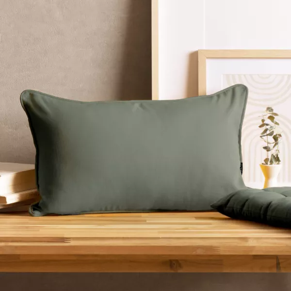 Coussin rectangulaire coton (30 x 50 cm) Pixel Vert kaki