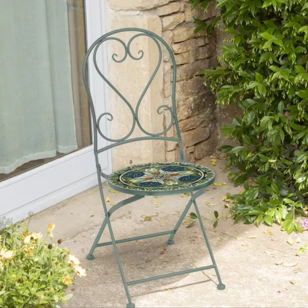Chaise de bistrot pliable Canc�n Vert sauge