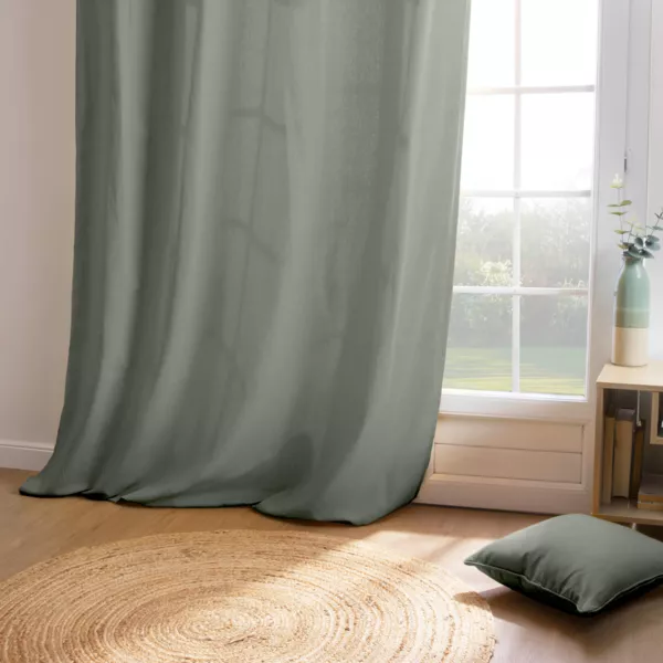 Gardin i bomuld (140 x 260 cm) Pixel Kaki gr�n