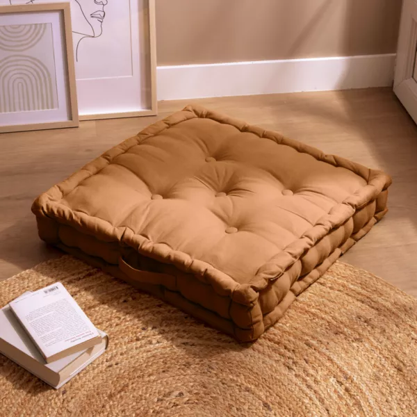 Coussin de sol coton (60 x 60 cm) Pixel Camel