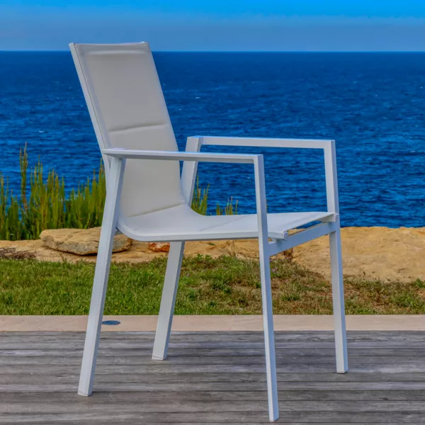 Sill�n de jard�n apilable en aluminio  Portofino - Blanco