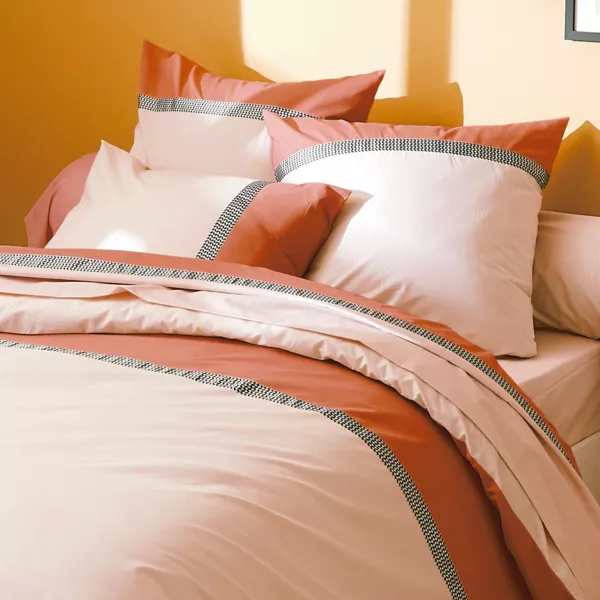 Housse de couette percale de coton (300 x 240 cm) Macassar Cognac