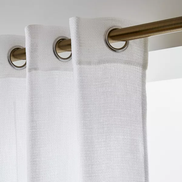 Voilage �illets effet lin (280 x 240 cm) Luca Blanc