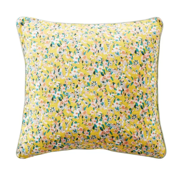 Coussin carr� gaze de coton (45 x 45 cm) Abiga�l Jaune