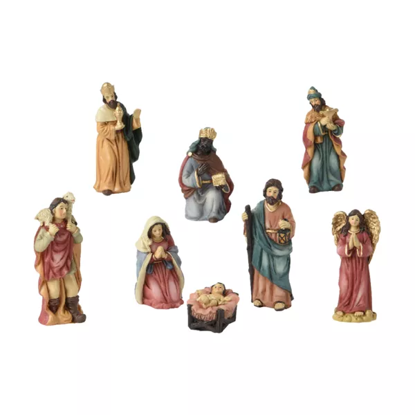 De 8 santons (hoogte 9 cm) van Ad�la�de