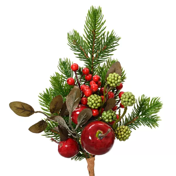 Branche de sapins (H26 cm) Pommes sucr�es Rouge 