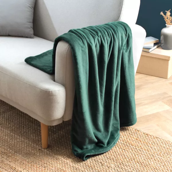 Plaid doux flanelle (130 x 180 cm) Didou Vert