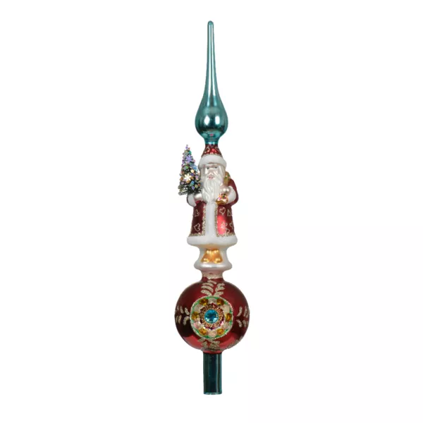 Baumspitze aus Glas Père Noël Mehrfarbig