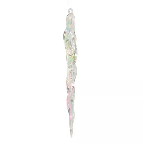 Stalaktit til oph�ng (H18 cm) Ice Transparent iriseret