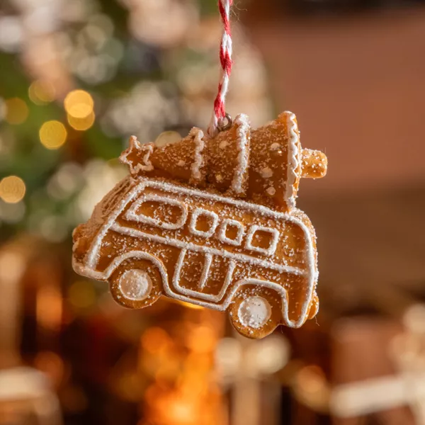 Bola de Navidad para colgar (H7 cm) Pan de jengibre gourmet