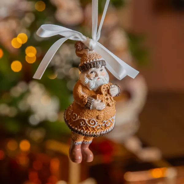 Weihnachtsmann zum Aufh�ngen (H9 cm) Klaus in Lebkuchen