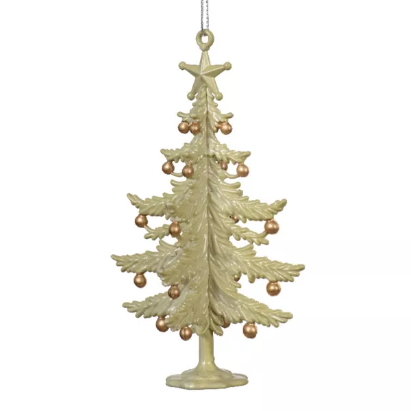 Abete da appendere (H13 cm) Campanelli di Natale Menta bianca