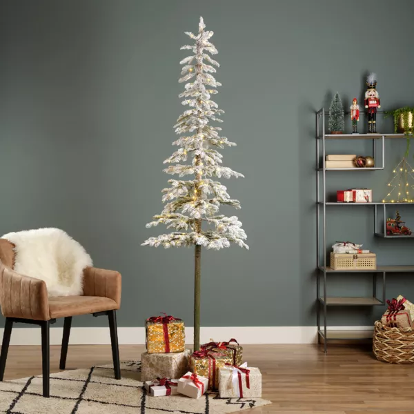 Verlichte kunstkerstboom 150 LED H180 cm Sierra Besneeuwd Groen