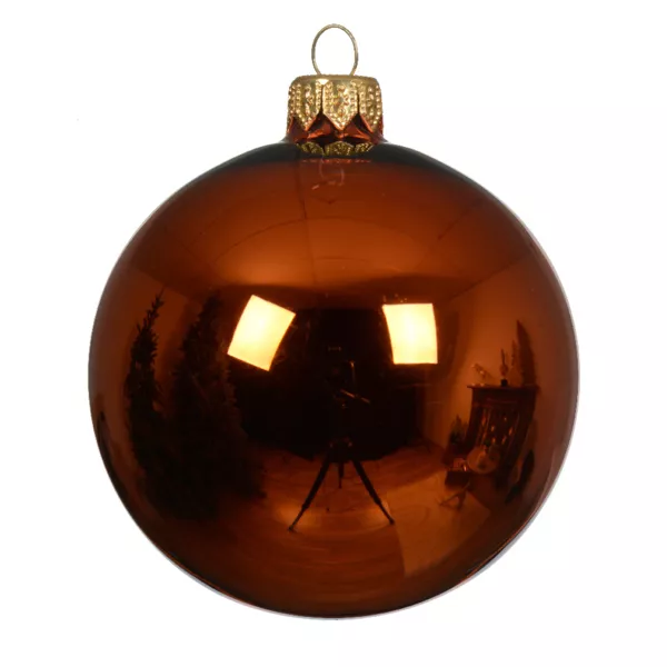 6er Set Weihnachtskugeln aus Glas (D80 mm) gl�nzend Arctique K�rbis