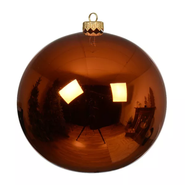 Lote de 4 bolas de Navidad de vidrio (D100 mm) �rtico brillante Calabaza