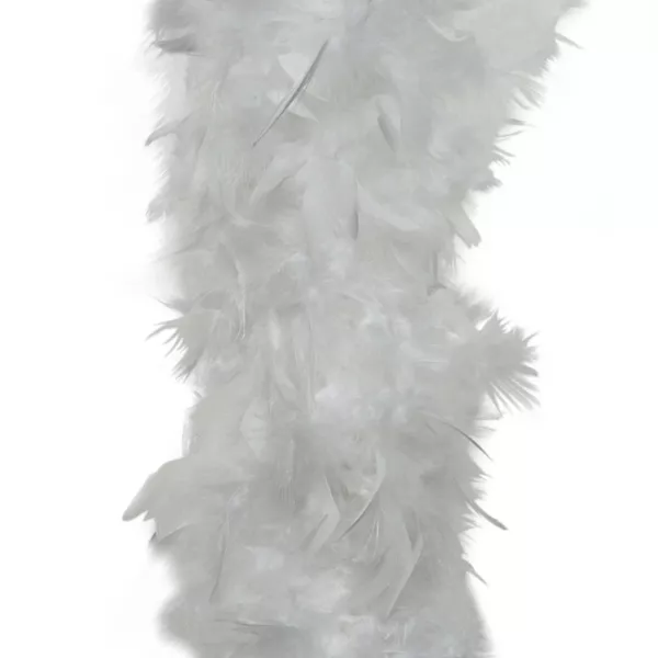 Boa guirlande med fjer (184 cm) Deluxe Hvid