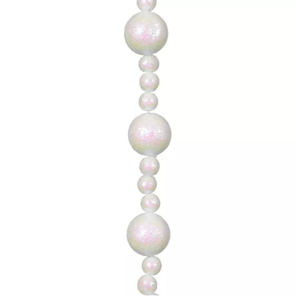 Guirlande de perles en mousse (180 cm) No�l Blanc paillet�
