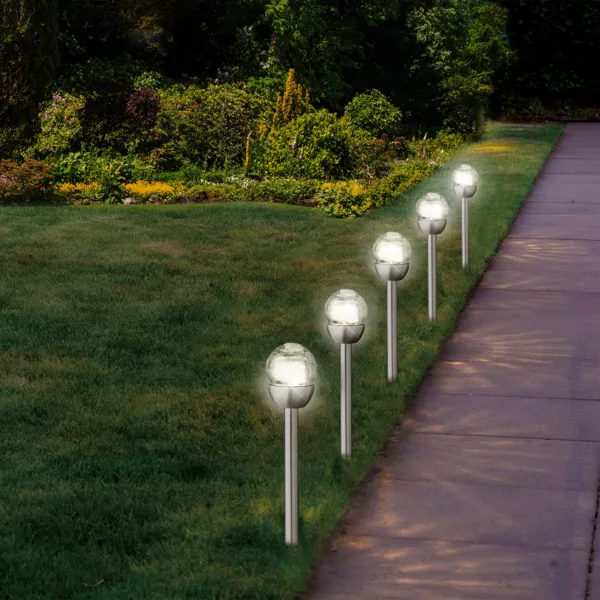 Set di 6 lampade da giardino solari (24.5 cm) Bianco caldo