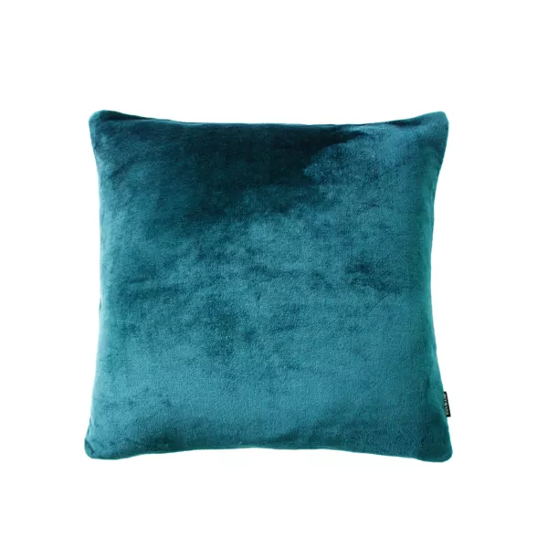 Housse de coussin carr�e flanelle (45 x 45 cm) Didou Bleu canard