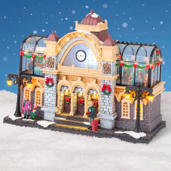 Beleuchtetes Weihnachtsdorf mit Musik Gare de train