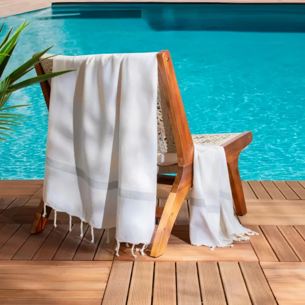 Fouta af genanvendt bomuld (100 x 200 cm) Selma Hvid