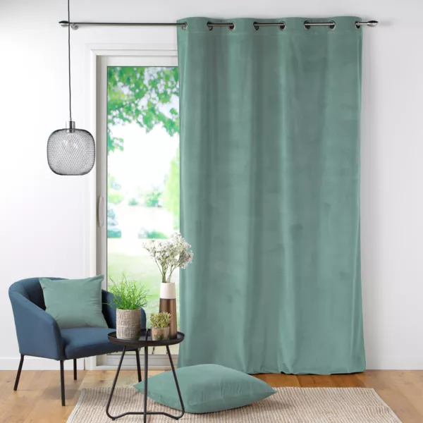 Rideau velours (140 x 260 cm) Casual Vert sauge