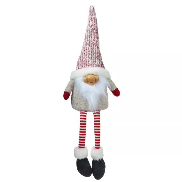 H�ndlavet jule-nisse (H60 cm) Glad og med hvidt sk�g