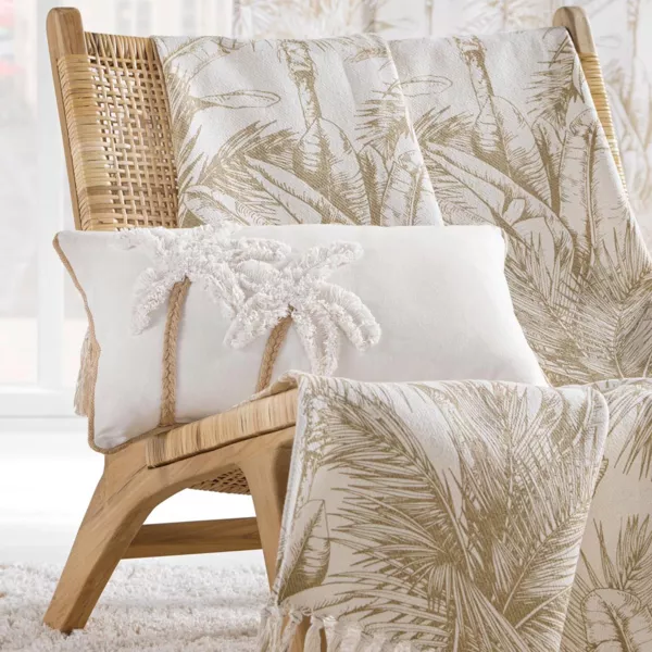 Cojín rectangular de tela de algodón (30 x 50 cm) Sahara Crudo