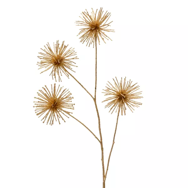Fleur décorative de Noël (H85 cm) Allium Butterfly Or
