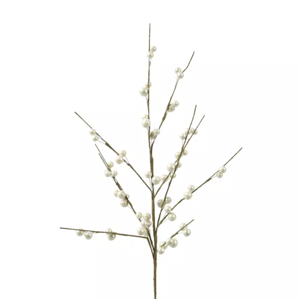 Branche de baies (H55 cm) Laponie Perle m�tallis�