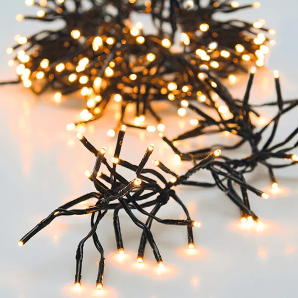 Lichterkette 22 m 3000 LED Kabel Schwarz Boa Extra Warmwei�