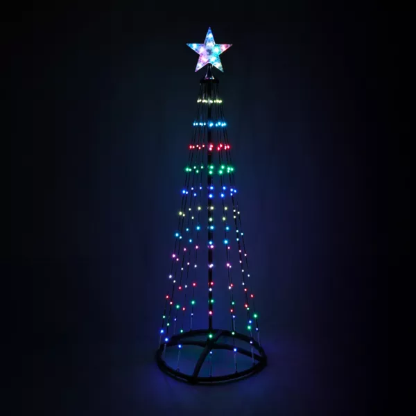 Cône lumineux Digital 154 Micro Led (H150 cm) Twinkling Noir et Multicolore