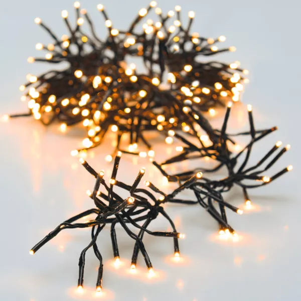 Guirlande lumineuse 11 m 1512 LED c�ble noir Boa Blanc extra chaud