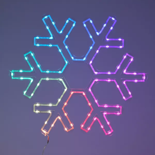 Flocon de neige lumineux n�on 96 LED H43 cm Multicolore