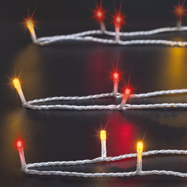 Lysk�de Timer 50 m 500 LED med gennemsigtig kabel To-farvet Varm hvid og r�d