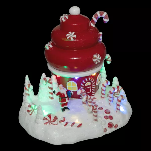 Belyst og animeret julelivsscene (H17 cm) Santa's Cupcake