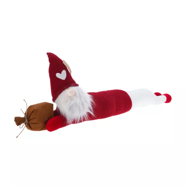 Coussin de No�l bas de porte (82 x 20 cm) Lutin pantalon Blanc